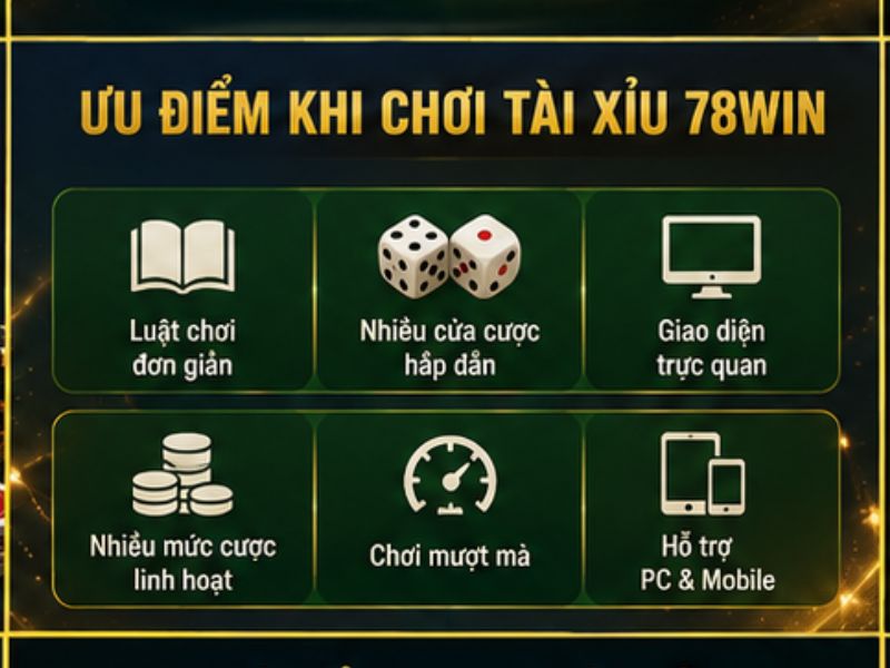 Ưu Điểm Khi Chơi Tài Xỉu 78Win